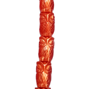 CAT'S EYE OWL 15X20MM DARK ORANGE